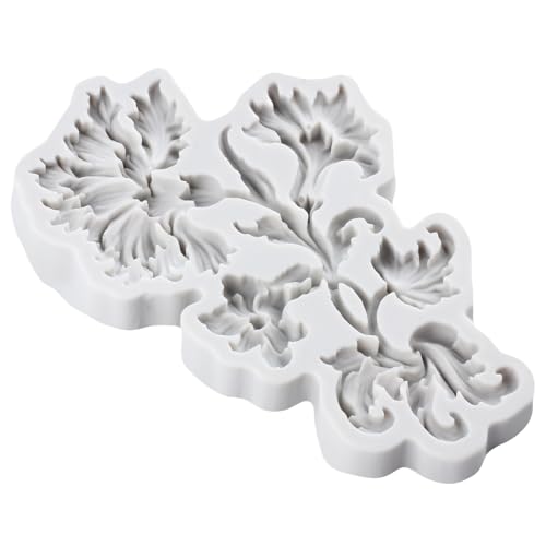 Baroque Scroll Flower Pattern Silicone Fondant Molds - color: Style ZJ