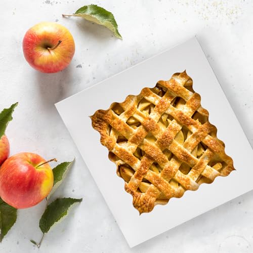 ZORRITA White Pie Boxes with Window, 20 Pack, 10" x 10" x 2.5" - size: 10"L x 10"W x 2.5"H