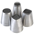 Eclair Piping Tips Set, 4 Extra Large Pastry Tips for Cakes & Churros - color: E