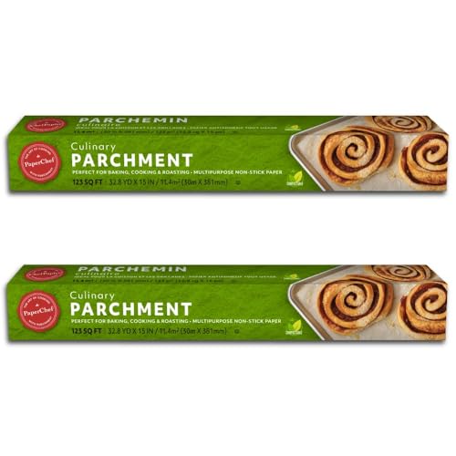 PaperChef Parchment Paper Nonstick Baking 2 Pack 15" x 98.4' Roll 123 sq ft - size: Roll 123 sq ft (Pack of 2)