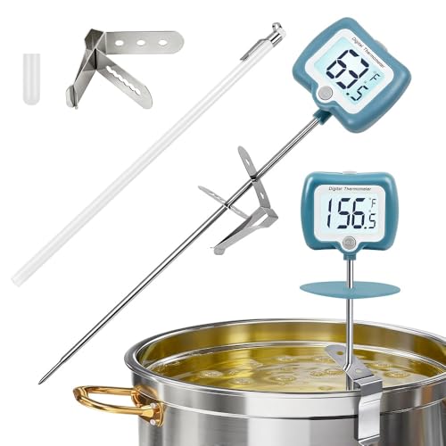 Candy Thermometer with Pot Clip with Backlit dispaly, - color: Blue