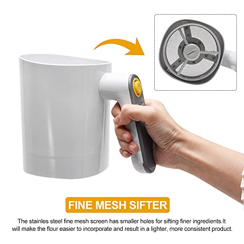 Electric Flour Sifter for Baking, Battery Operated Handheld Flour Sieve