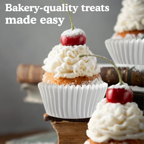 Regency Wraps Baking Cups, Greaseproof White Mini Cupcake Liners, 72 - color: White, size: Mini (Pack of 72)