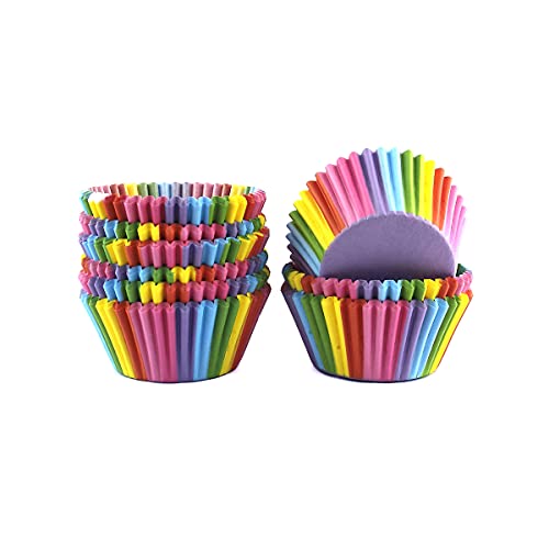 300 Count Rainbow Cupcake Liners Standard Paper Baking Cups - color: Rainbow