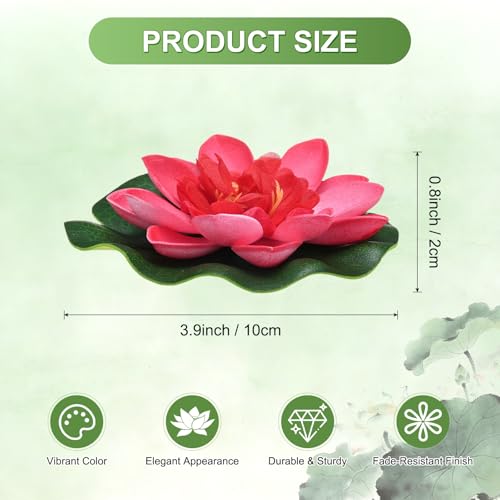M METERXITY 1-Set Artificial Floating Foam Lotus Flower 4 inch, Pink - color: Pink, size: 3.9 Inch