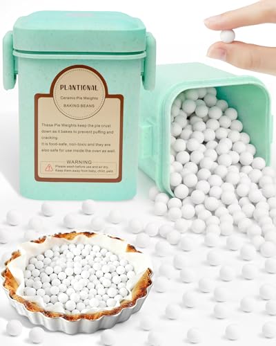 PLANTIONAL Baking Ceramic Pie Weights, Natural Stoneware For Pie Crusts - color: Green