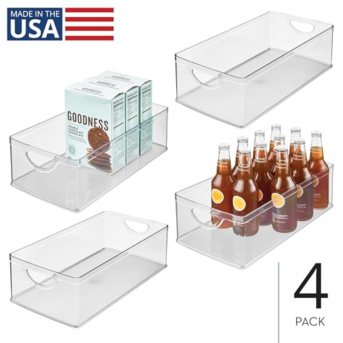 iDesign Stackable Clear Plastic Extra Long Storage Bin, 4-Pack - style: Pack of 4