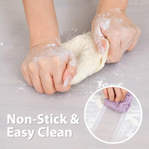 Thick Silicone Counter Mat Large 23.4x15.6" for Kitchen Countertop Crafts - color: White Translucent