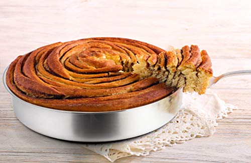 P&P CHEF 11 Inch Cake Pan, Stainless Steel Round Cake Pans, Silver & 4 Pcs - color: Silver, size: 11 Inch