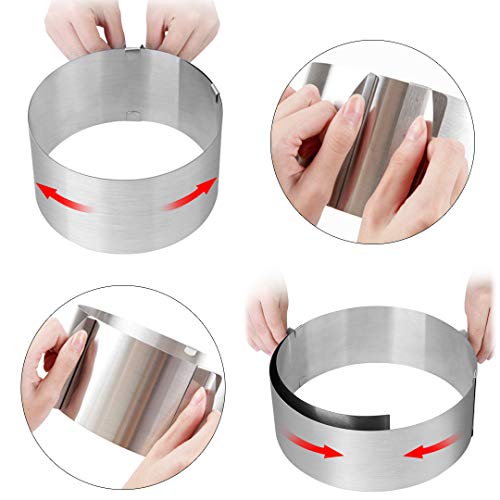 Adjustable Stainless Steel Cake Ring 2 Pack- 6 to 12 Inch