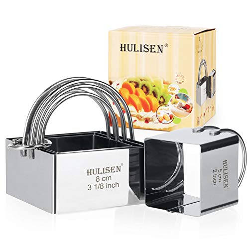 HULISEN Square Biscuit Cutter Set 4-Pc, Cookie Cutters with Handle - style: Square