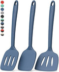 Coukre 3 Pack Silicone Spatula Set, Heat Resistant to 500°F, BPA-Free - color: PureDarkBlue