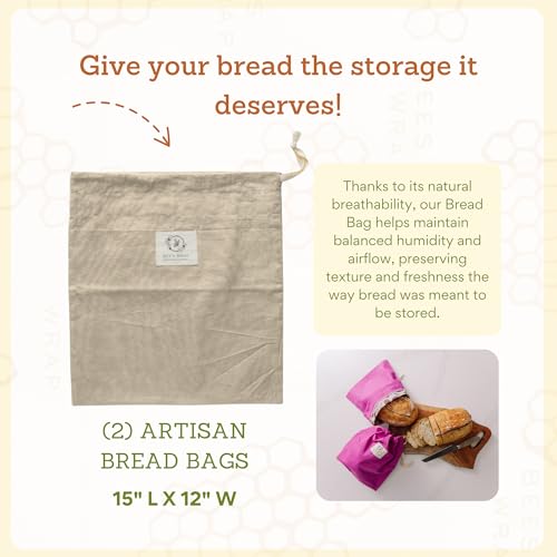 Bee's Wrap Beeswax Bread Bags, 1 Pack - Bakery Lane - color: Bakery Lane Lined, size: Pack of 1