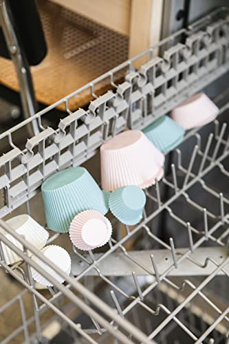 The Silicone Kitchen Reusable Silicone Baking Cups Silicone Muffin Liners for Cupcakes, BPA Free, Mini, 24 Pack, Pink Gray Blue - size: Mini
