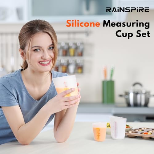 Silicone Measuring Cups for Melting Chocolate ml/oz/cup Marks Silicone Cups