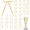 TONIFUL 50 Pack Gold Bows with Twist Tie 5 x 7 Inch Pretied Ribbon Bows - color: Gold