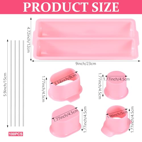Round Cake Pop Mold Set 3 PCS Cake Pop Cutter with 9 Inch Tray Includes 100 Lollipop Sticks 100 Bags and 100 Ribbons for Making Home Desserts Birthday Parties Desserts