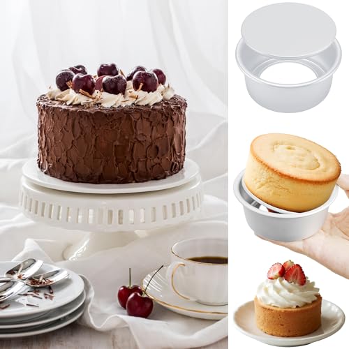 4 Inch Cake Pan Set of 8, Aluminum Mini Cake Pans & 100PCS Parchment Paper