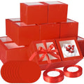 KPOSIYA 40pcs 6x6x5 In Cake Boxes with Cake Boards（20 Boxes & 20 Boards） - color: Red, size: 6x6x5 inch