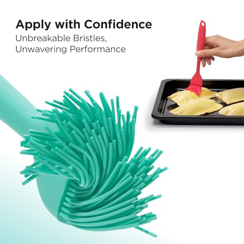 Kitchen Mama WaltzGrip Platinum Silicone Basting Pastry Brush, Teal - color: Teal