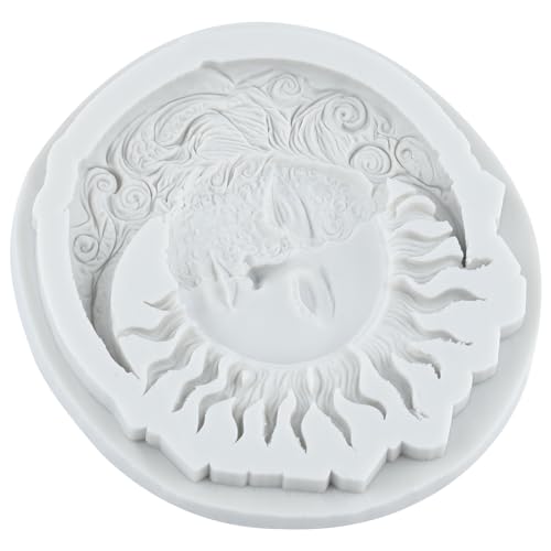 Sun Moon Face Silicone Mold Sun Moon Star Swirl Fondant Molds - color: Style A