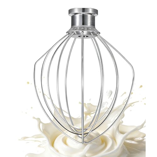 K45WW Whisk Attachment for KitchenAid 4.5 & 5 Qt Tilt-Head Mixers - Dishwasher Safe 6-Wire Stainless Steel Whip - Upgraded Heavy Duty Design for Fast Whipping Cream, Eggs, Frosting - size: Small(K45WW)