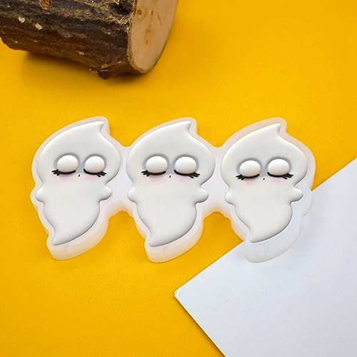mostsom Halloween Silicone Mold Ghost Lollipop Mold Cake Pops Mold Chocolate Candy Silicone Mold Pop Lollipop Maker Tool Cake Baking 2PCS (O_ Ghost) - size: O_ Ghost