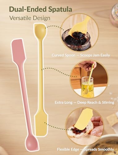 NiHome 4 Pcs Silicone Spatula Set, Heat Resistant Baking & Cooking Spatulas