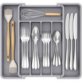 Lifewit Expandable Silverware Drawer Organizer, Kitchen Utensil Tray - color: Gray, size: Medium Wide(8.5-14''W x 12''D)