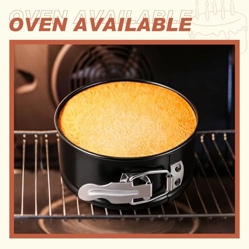 4 Pcs 4 Inch Nonstick Springform Cheesecake Pan with Removable Bottom Black - color: Black, size: 4 Inch