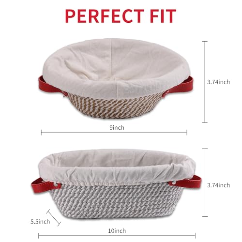 Banneton Bread Proofing Basket, Oval & Round Sourdough Bread Baskets Set