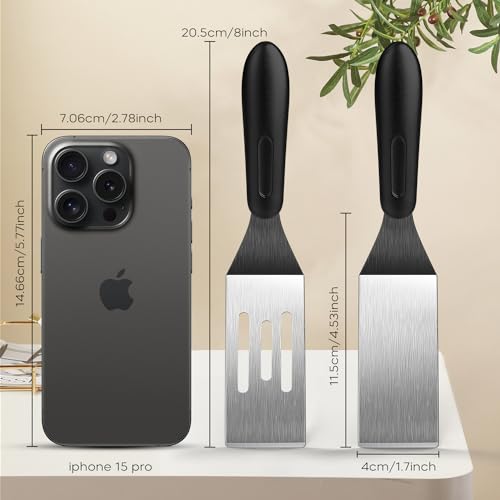 Small Spatula 3 Pieces, Mini Serving Spatula for Kitchen Use, Metal Spatula for Serving and Turning, Ideal for Pancakes, Brownies, Desserts, Cookie, Eggs or Small Pan - color: 3 PCS SLOTTED