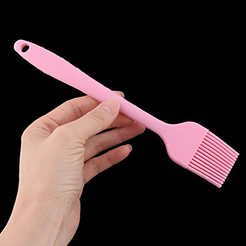 uxcell Silicone Family Bakery Cookie Cake Baking Tool Cream Butter Pastry Brush Pink - color: Pink