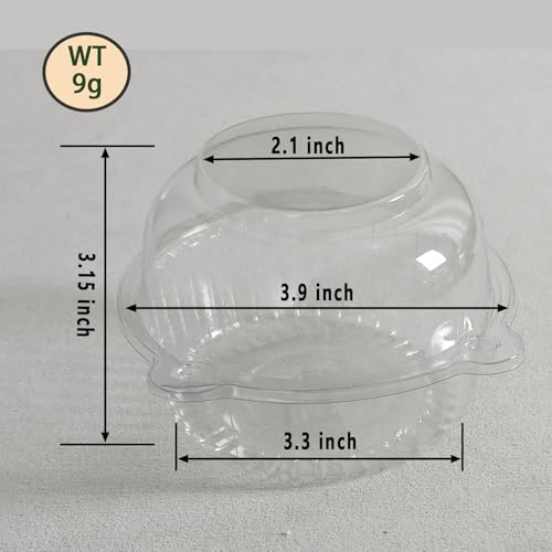 50 Pack Jumbo Muffin Containers, Clear Plastic Muffin Cartons