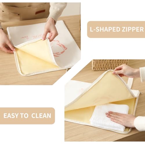 Premium Beeswax Bread Bags for Sourdough with Wide Zipper Access, 2 Pack XL(13x17in) Reusable Organic Beeswax-Coated Linen Cotton Bread Bags for Homemade Bread, Keeps Bread Fresh Naturally - color: White - Little Bee