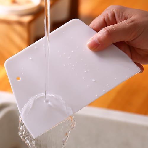 8 Pcs Dough Scraper Bowl Scraper, 4 Colors Flexible Plastic Bench Scraper, Food Safe Multipurpose Dough Cutter Scraper for Bread Dough Cake Fondant Icing Baking Cooking