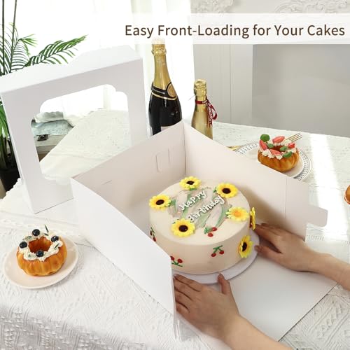 Moretoes 24pcs 12 Inch Cake Boxes, Bakery Containers with Window (12x12x6) - size: 24pcs-12*12*6in