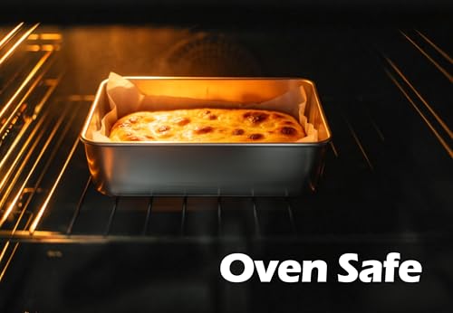 Leonyo Non-Toxic 8x8 Stainless Steel Baking Pan Square Cake Pan, 8 Pack - size: 8x8IN