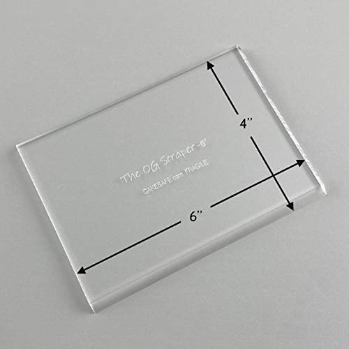 CAKESAFE 6 Inch OG Scraper-Clear Acrylic Cake, Icing, and Butter Cream Smoother with Beveled Edge - size: 6" OG Scraper