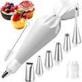 JJUNW 9cs Reusable Piping Bags and Tips Set, Pastry Bags for Cake Decorating, Frosting Icing Tips Drop Flower Piping Tip for Cake Decorating, Baking Supplies