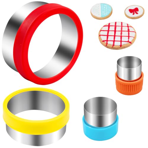 Round Circle Cookie Cutter 4 Pcs - color: A- Red Round 4pcs