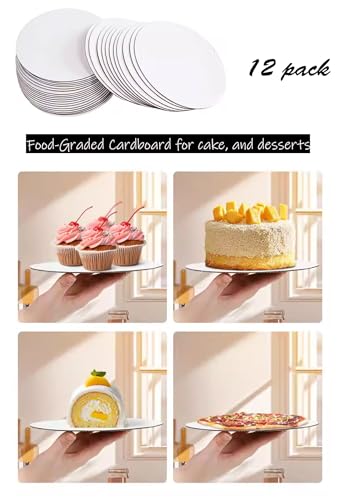 9pcs Cake Boards, 10 inch Round Cake Base Food-Graded Drum Waterproof and Oil-Proof Cardboard Rounds (10inch, 9pcs)