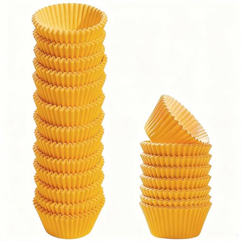 1000 Pcs 1 Inch Mini Muffin Liners,Muffin Liner for Baking White Cupcake Papers Baking Cup Liners,Used for 48 Cup Mini Muffin Pa (Yellow) - color: Yellow