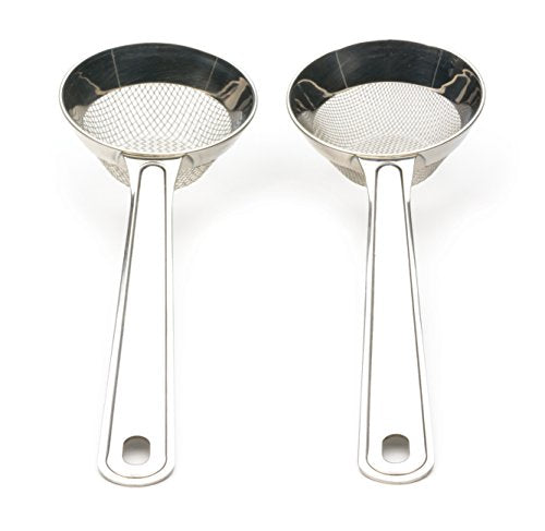 RSVP International Endurance Kitchen Collection, Stainless Steel Flour Sifter, Mini, 7x2x1", 2-Piece - size: Mini Sifter Set, Fine & Course, 2 Piece