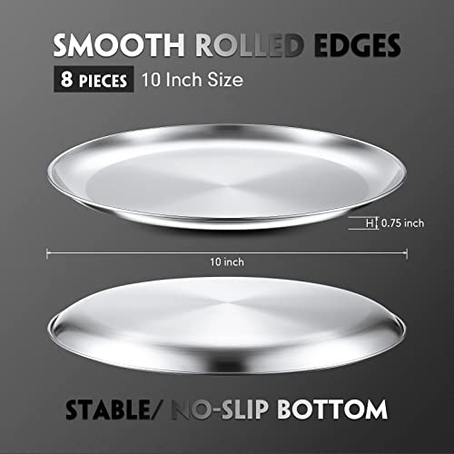 8 Pieces Silver Pizza Pans 10 Inch Bakeware - color: Silver, size: 10 Inch