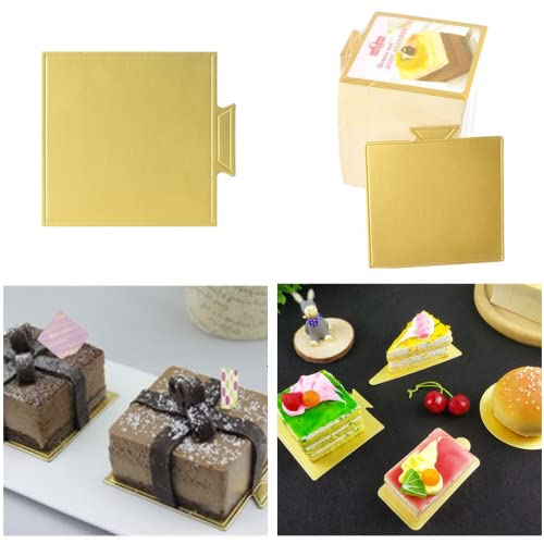 200Pcs Mini Cake Boards,Square Cake Bases,Dessert Displays Tray