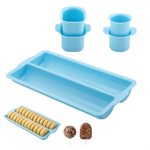 Cake Pop Mold Set with Tray, Round Cake Pop Cutter and Pusher, Large Capacity Two-Row ABS Tray, Non-3D Printed, Easy to Clean, Baking Molds for Home Baking, Birthday and Wedding Parties