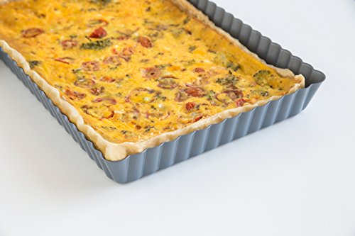 Fox Run Rectangular Loose Bottom Tart/Quiche Pan, Preferred Non-Stick, 11-Inch - style: 11-Inch Rectangular