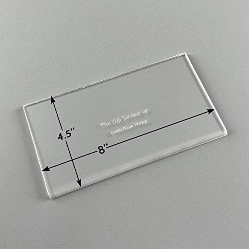 CAKESAFE 8 Inch OG Scraper-Clear Acrylic Cake, Icing, and Butter Cream Smoother with Beveled Edge - size: 8" OG Scraper