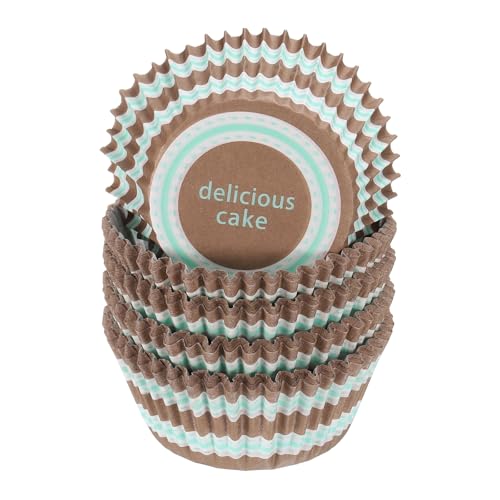 HARFINGTON 100 Count Cupcake Liners Cupcake Cups Brown - color: Green Brown